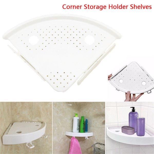 Bathroom Corner Shelf Organizer With Hooks, Easy To Install - Image 4