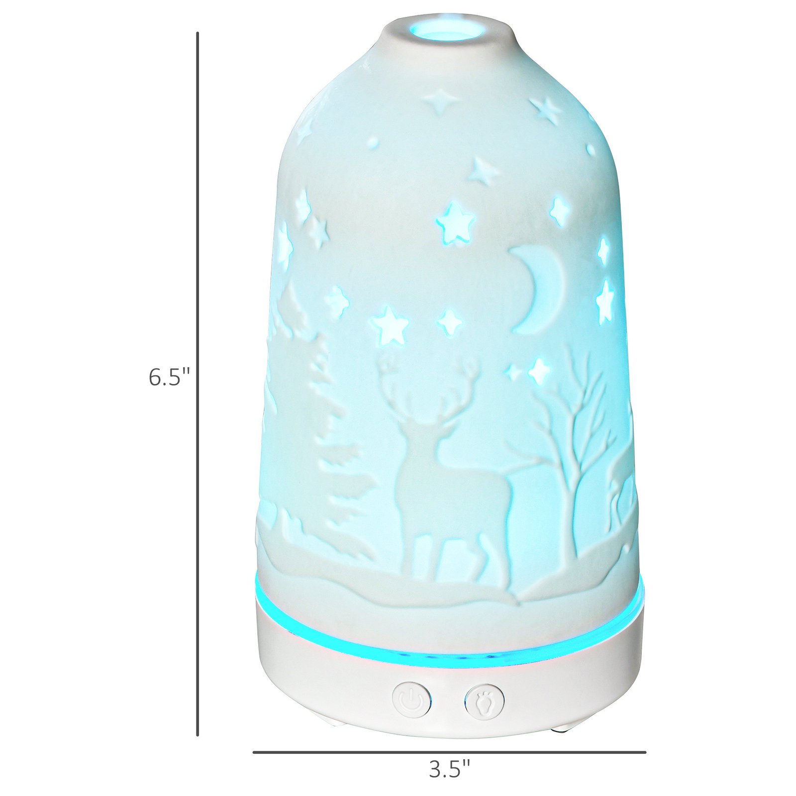 100ml Ultrasonic Aromatherapy Diffuser, Essential Oils Humidifier with Ceramic Cover, 7 Colors LED Lights, Timer, Waterless Auto-off for Home and Office, White - Image 5