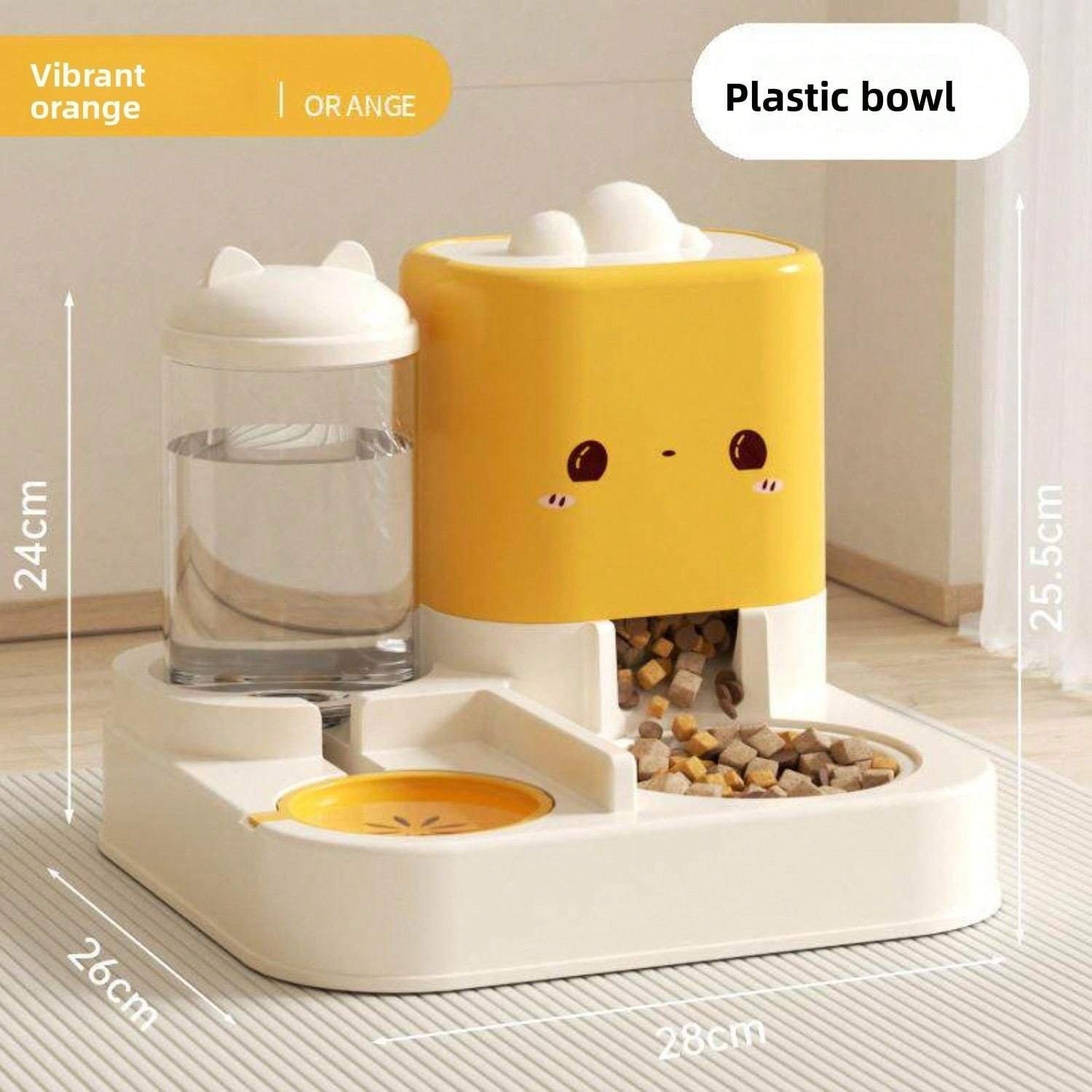 2 In 1 Automatic Pet Feeder And Water Dispenser, Large Capacity 2300ML Feeder & 1000ML Water Bowl, Gravity Refill Anti Spill Stable Pet Food Water Bowl For Cats Dogs, Yellow Pink Green Available - Image 7