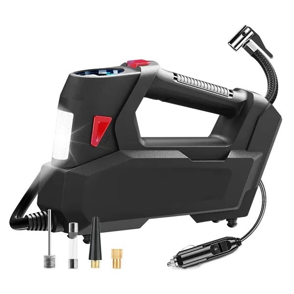 Portable Tire Inflator 120 PSI Maximum 90W Powered Tire With Digital Display LED Light - Image 2