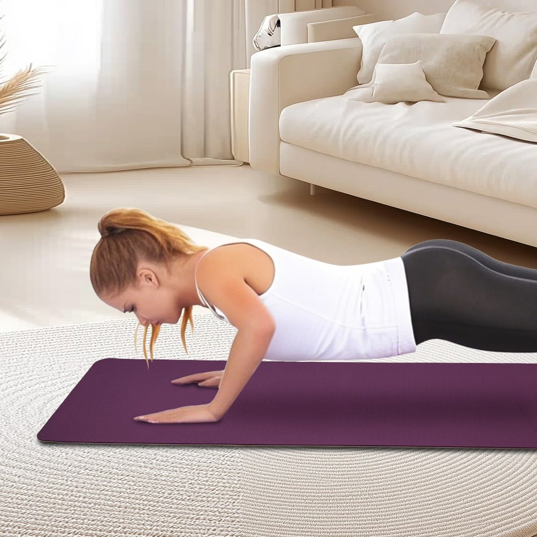 Yoga Mat, Exercise Yoga Mat With Non-Slip Design, Professional TPE Exericise Mat, 72X 24 Multi-Purpose Workout Mat For Women, Pilates Fitness And Floor Exercises - Image 5