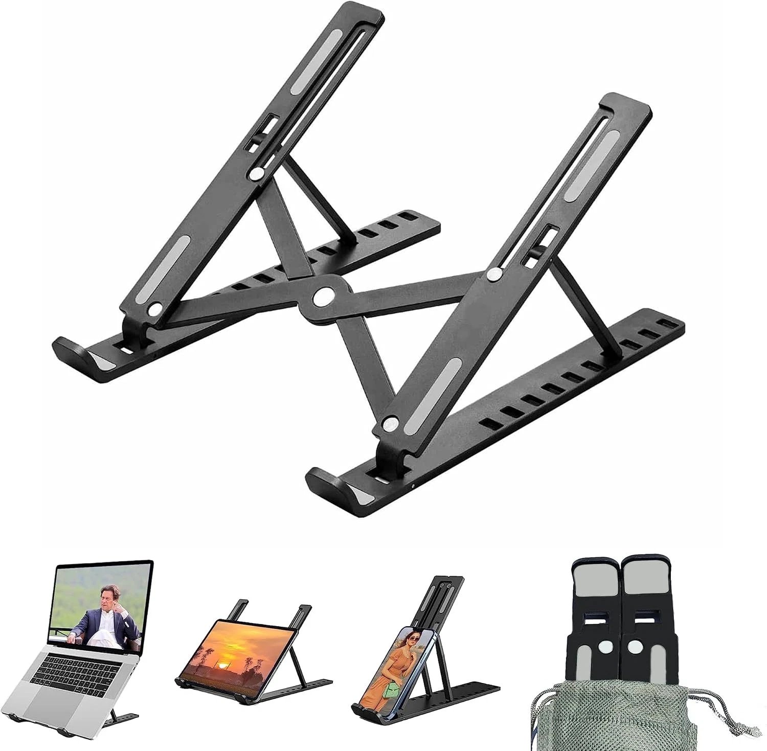 LAPTOP STAND PORTABLE ADJUSTABLE TABLET HOLDER DESK RISER FOR NOTEBOOK BOOK - Image 2