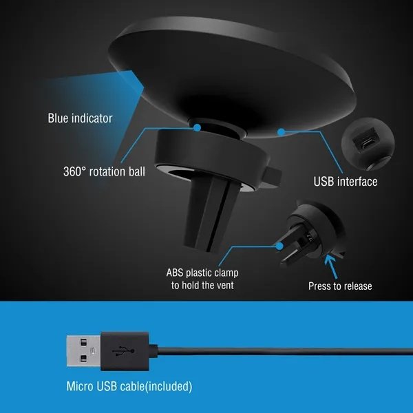 Qi Wireless Car Charger Magnetic Car Phone Charger 5W Charging Pad Air Vent Phone Mount Holder - Image 4