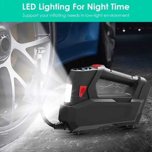 Portable Tire Inflator 120 PSI Maximum 90W Powered Tire With Digital Display LED Light - Image 5