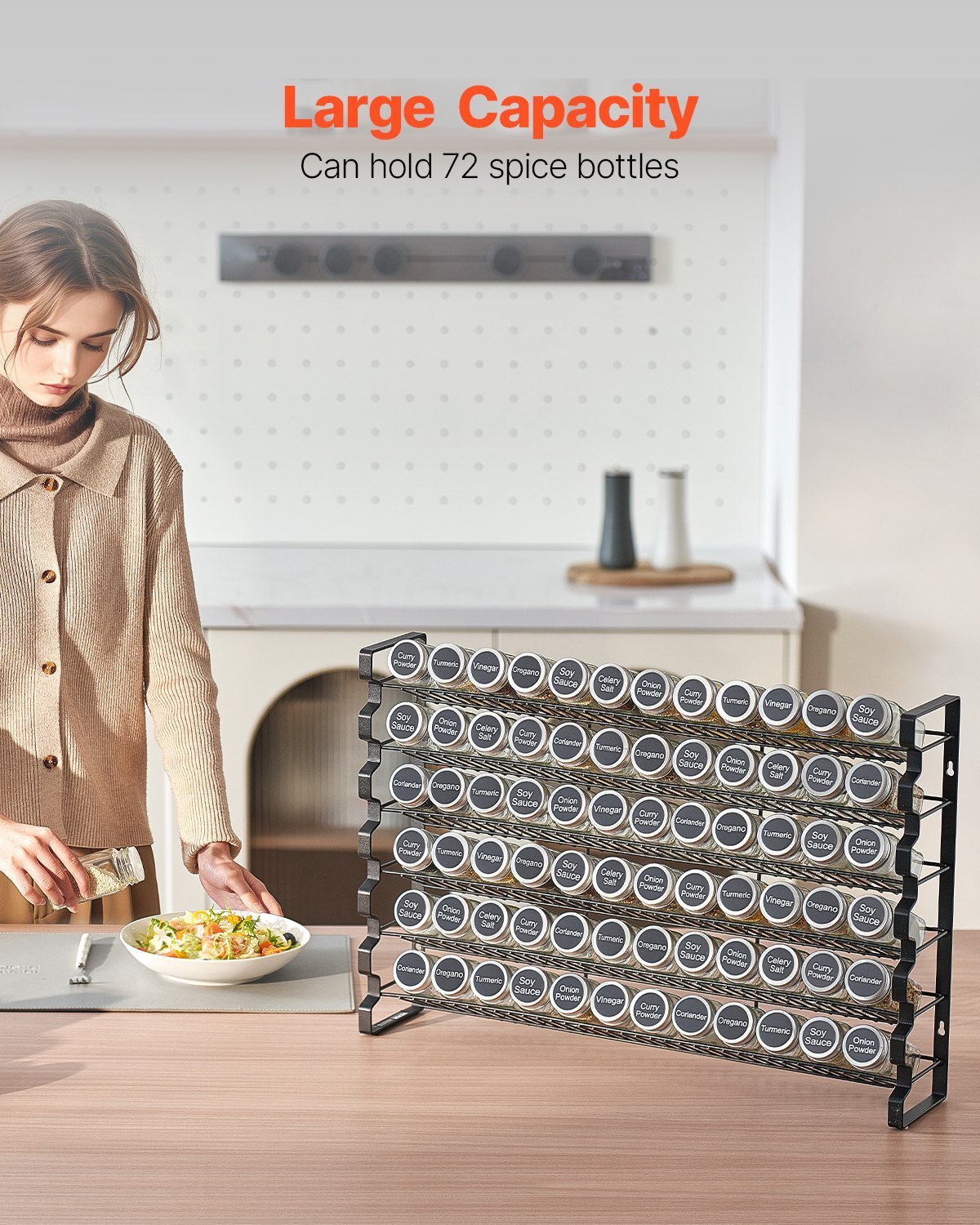 Spice Rack Organizer For Cabinet Seasoning Storage Set Wall Mounted 4 Pack - Image 3