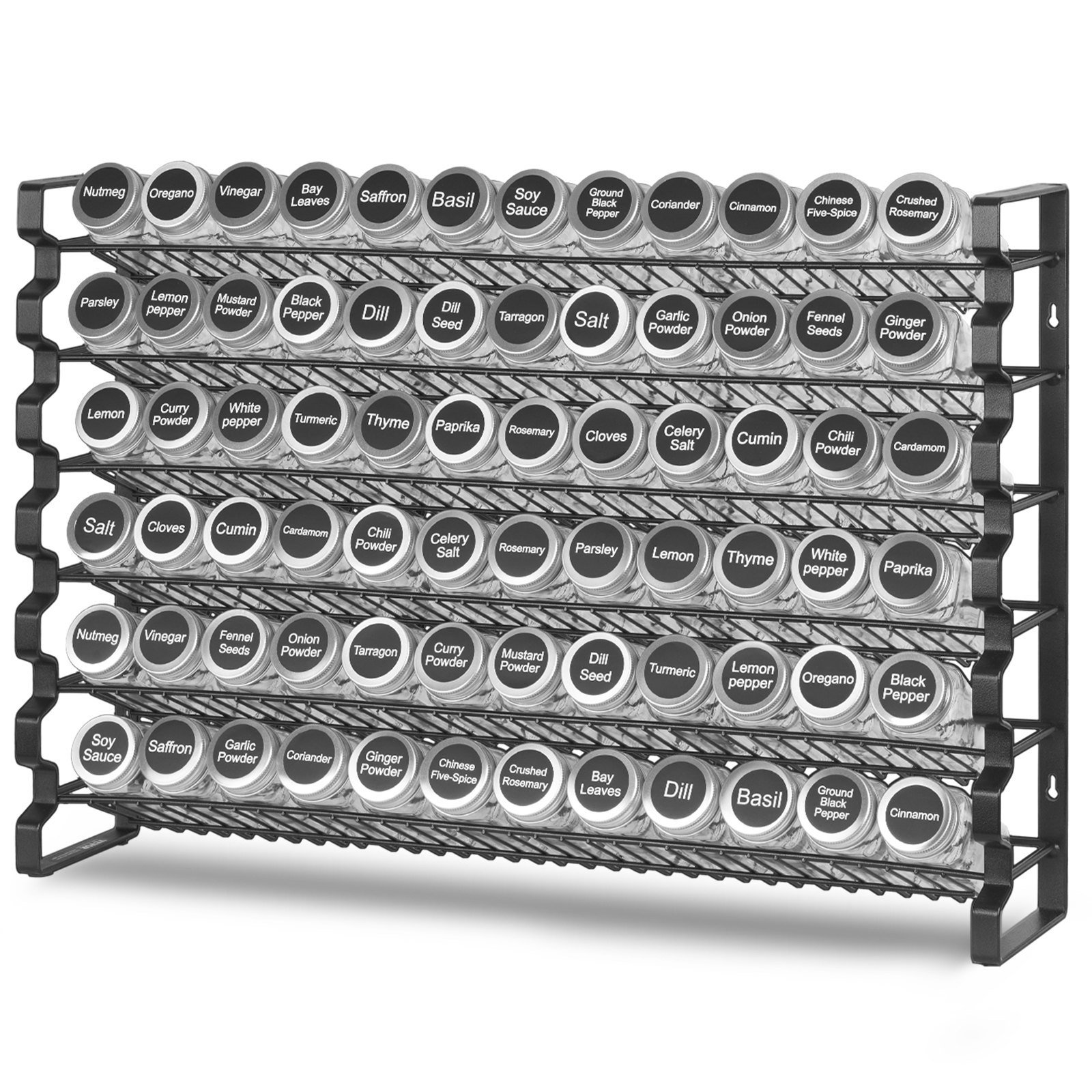 Spice Rack Organizer For Cabinet Seasoning Storage Set Wall Mounted 4 Pack