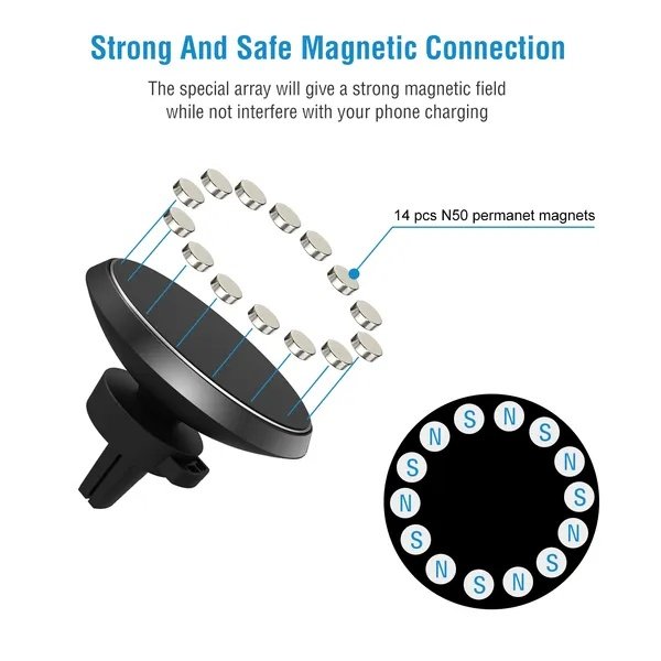 Qi Wireless Car Charger Magnetic Car Phone Charger 5W Charging Pad Air Vent Phone Mount Holder - Image 2