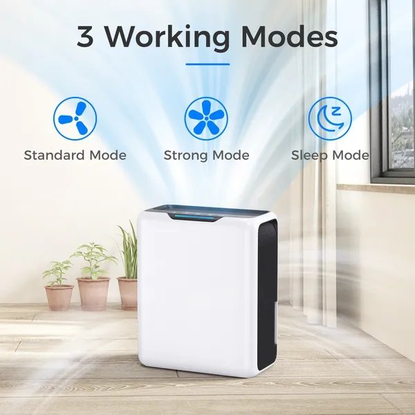 3L Dehumidifier, Electric Dehumidifier For 20m2 Home, Dual Peltier Technology, 30dB Ultra Quiet For Bedroom, Intelligent Defrost, 24H Timer - Image 3